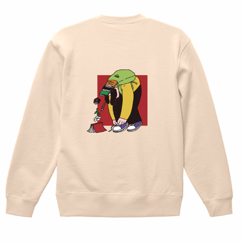 靴紐結んでたら鞄から中身出てきた | スウェット ナチュラル