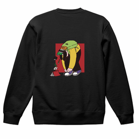 靴紐結んでたら鞄から中身出てきた | スウェット ブラック