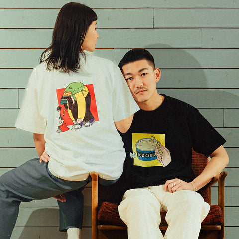 固いアイスに負けたスプーン | Tシャツ ブラック