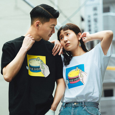 固いアイスに負けたスプーン | Tシャツ ブラック