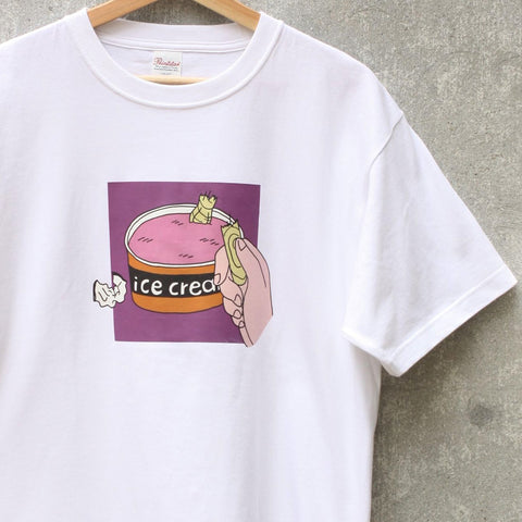 固いアイスに負けたスプーン | Tシャツ ホワイト