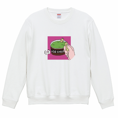 固いアイスに負けたスプーン | スウェット ホワイト